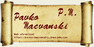 Pavko Mačvanski vizit kartica